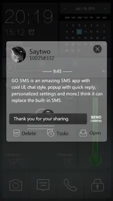 GO SMS GLASSWARE THEME android App screenshot 1